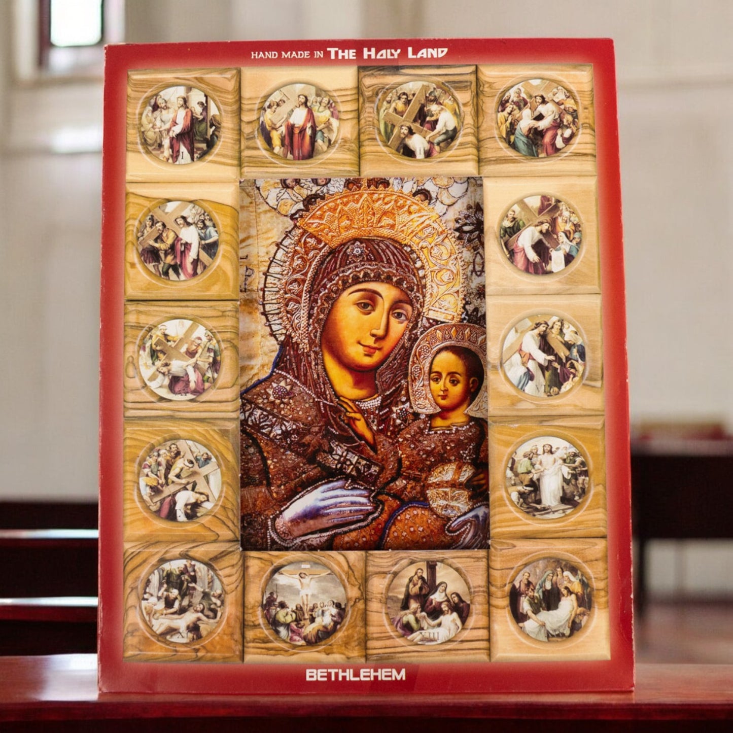 Icoană „Maica Domnului din Bethlehem”, cu Cele 14 Stații ale Crucii image 5