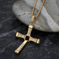 Colier cu Cruce Hosanna, Sfințit la Mormântul Sfânt - Auriu image