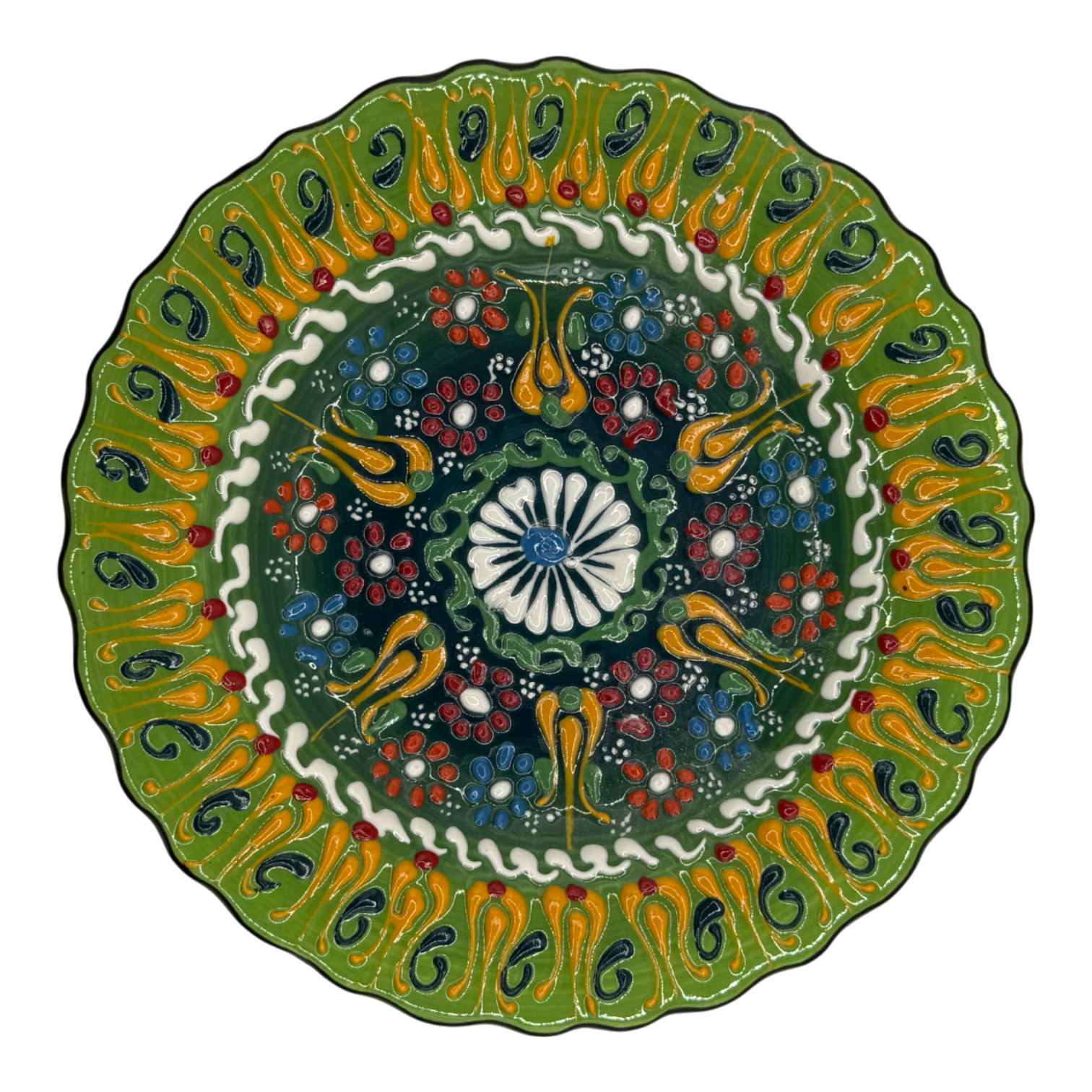 Farfurie ceramică decorativă 18 cm – pictată manual în Ierusalim - Model 3 image