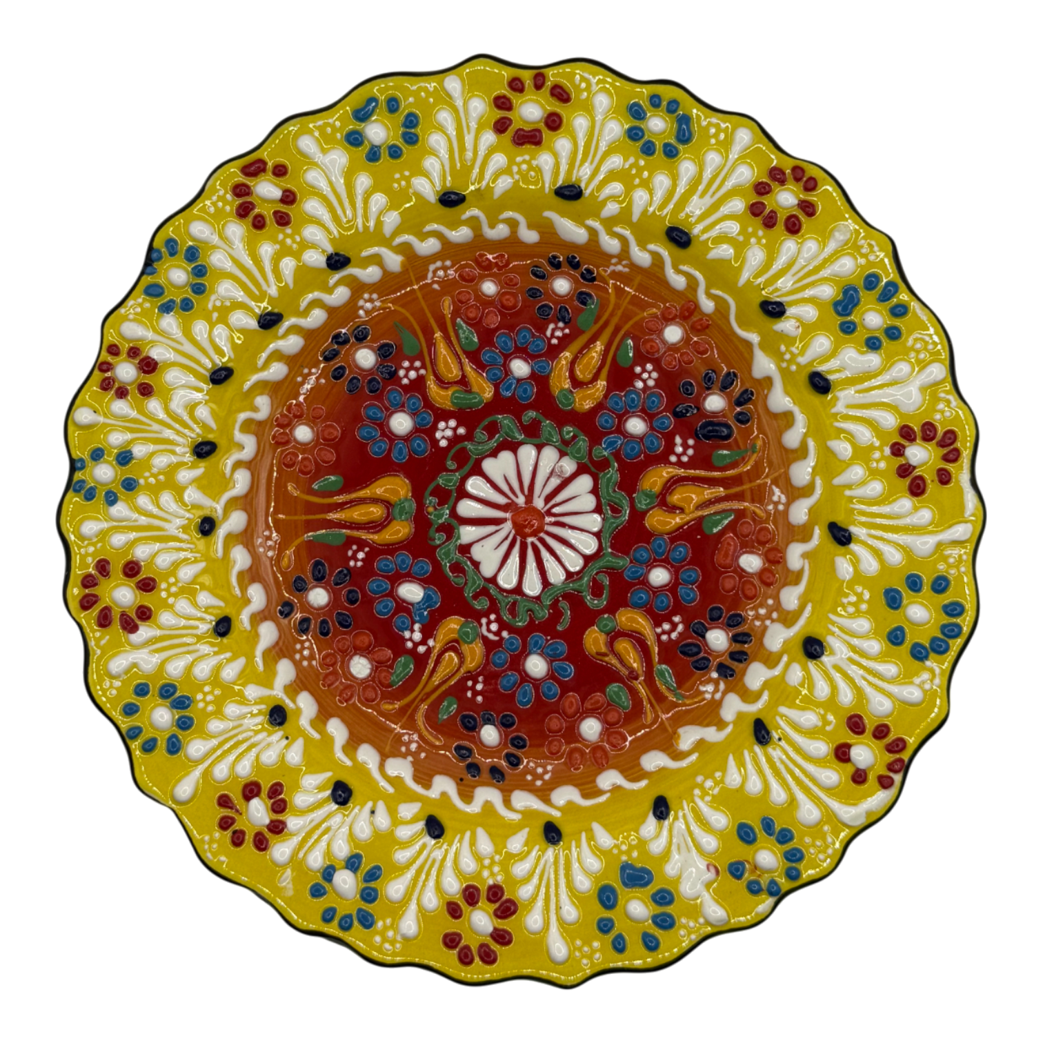 Farfurie ceramică decorativă 18 cm – pictată manual în Ierusalim - Model 2 image