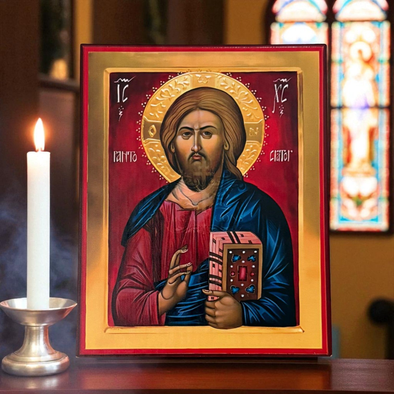Icoana Iisus Hristos Pantocrator - Sfințită În Ierusalim image 0