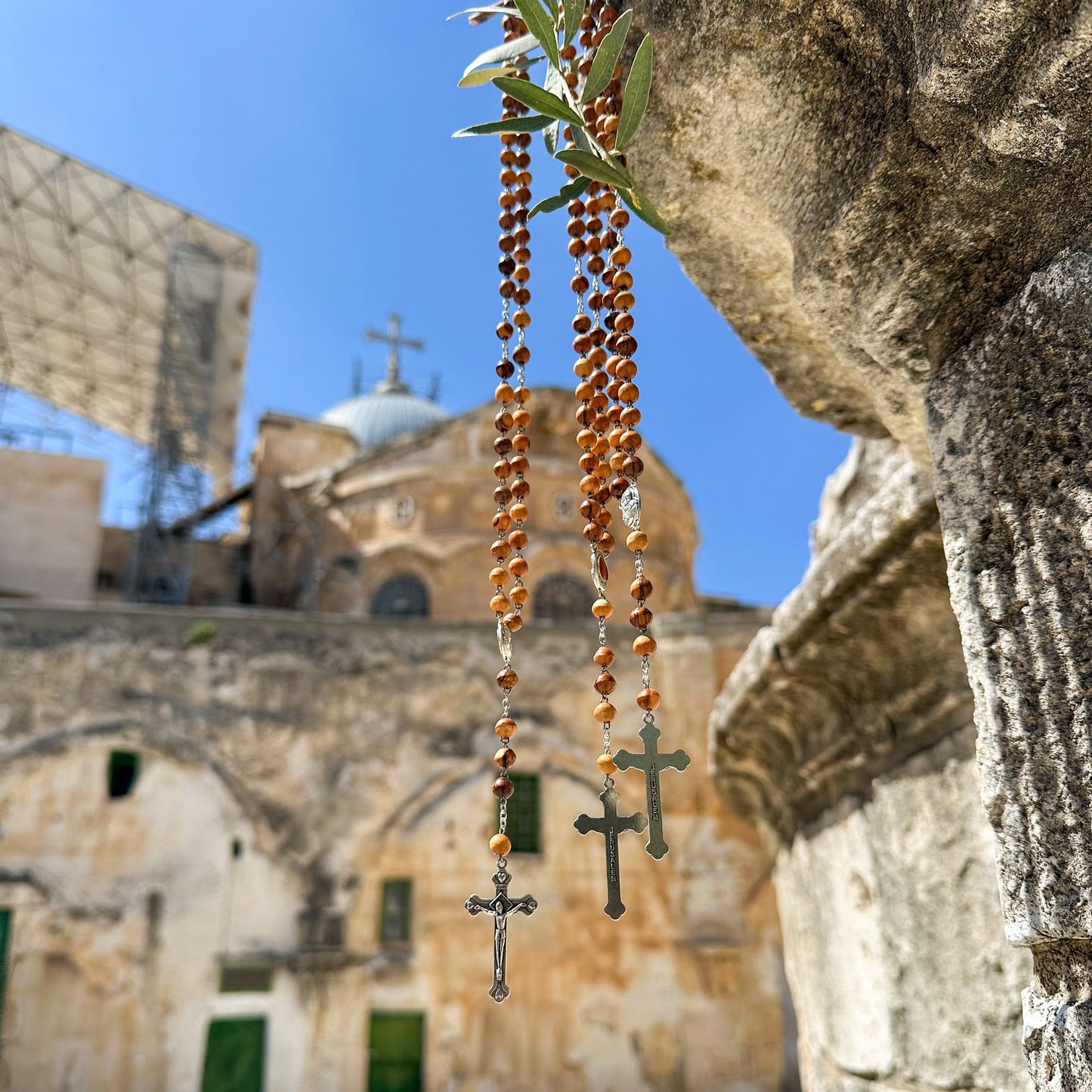 Metanier din lemn de măslin, realizat manual în Bethlehem. Sfintit la piatra ungerii image 2