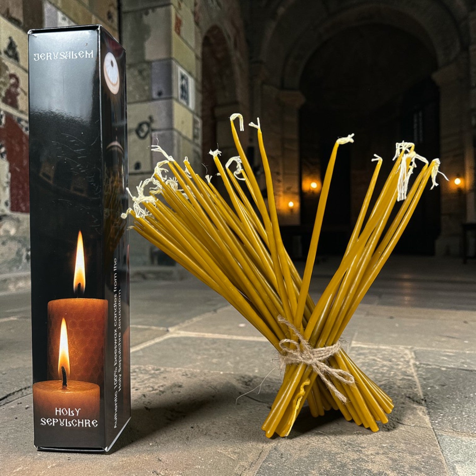 Lumânări purificatoare din ceară de albine 100% – Sfințite din Biserica Sfântului Mormânt image 2