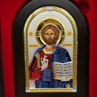 Icoană Iisus Hristos, din argint, de la Biserica Sfântul Mormânt din Ierusalim image 3