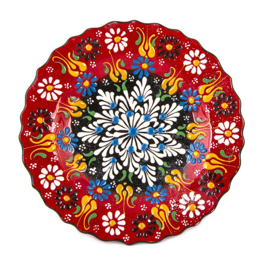 Farfurie ceramică decorativă 18 cm – pictată manual în Ierusalim image 0