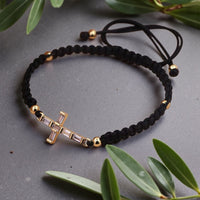 Brățară cu cruce suflată cu aur 24k – “Vindecare Bethesda” image 0