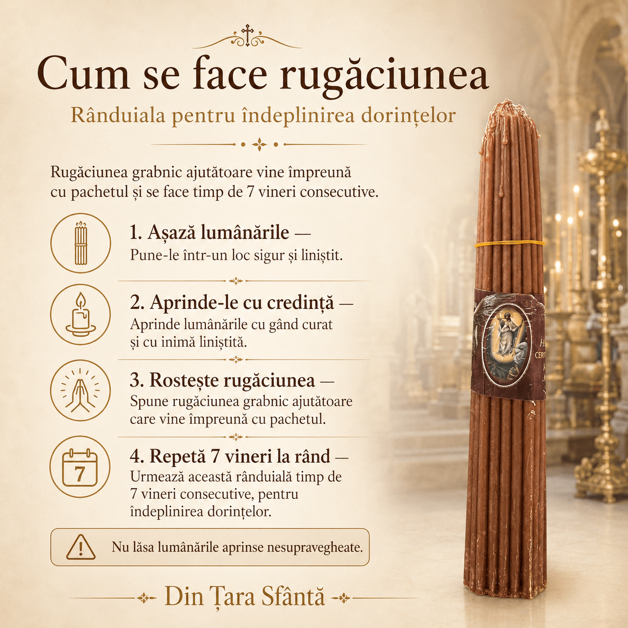 Pachetul celor 33 de Lumânări ale lui Iisus Hristos de la Biserica Sfântul Mormânt din Ierusalim