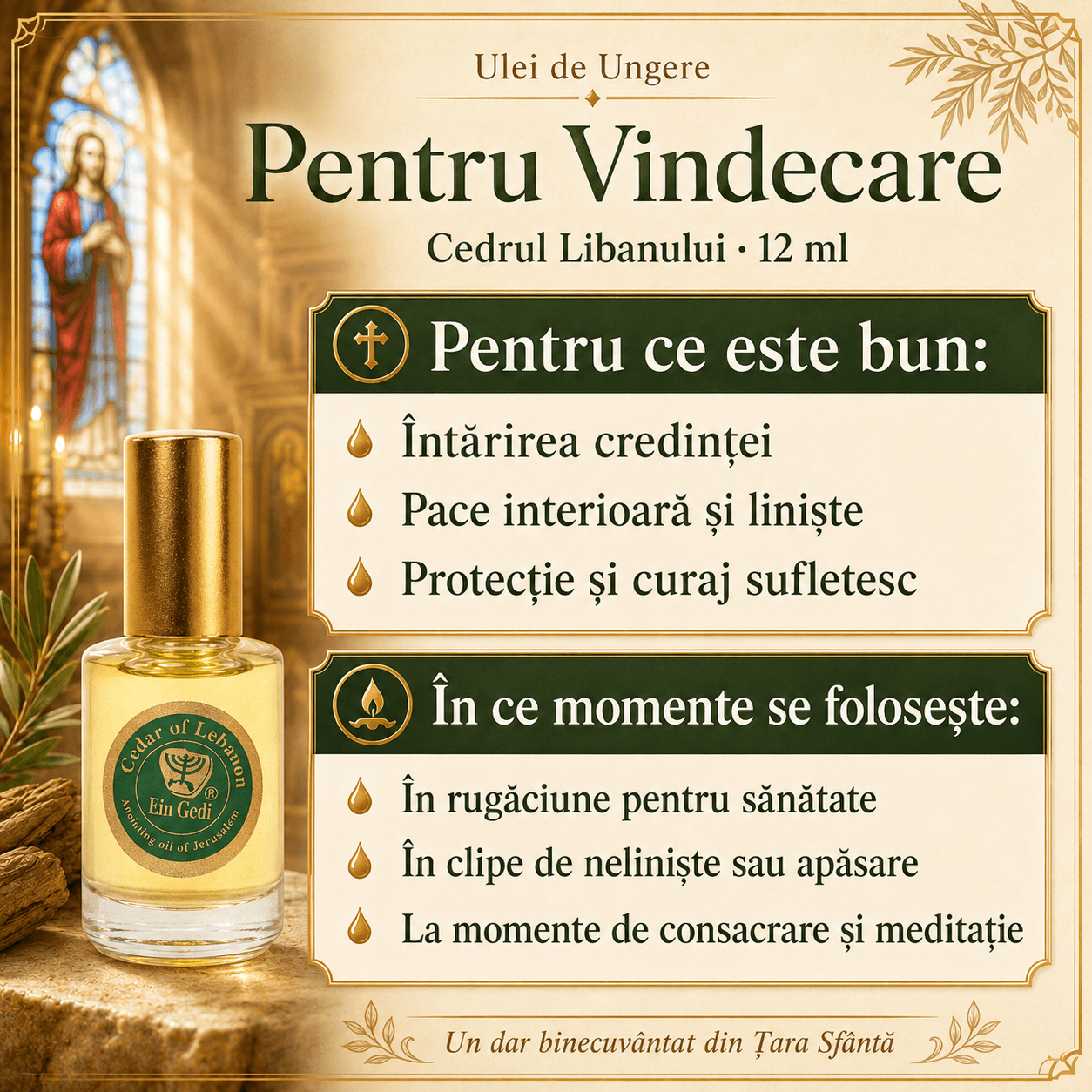 Ulei de Ungere pentru Vindecare – Cedrul Libanului, 12 ml