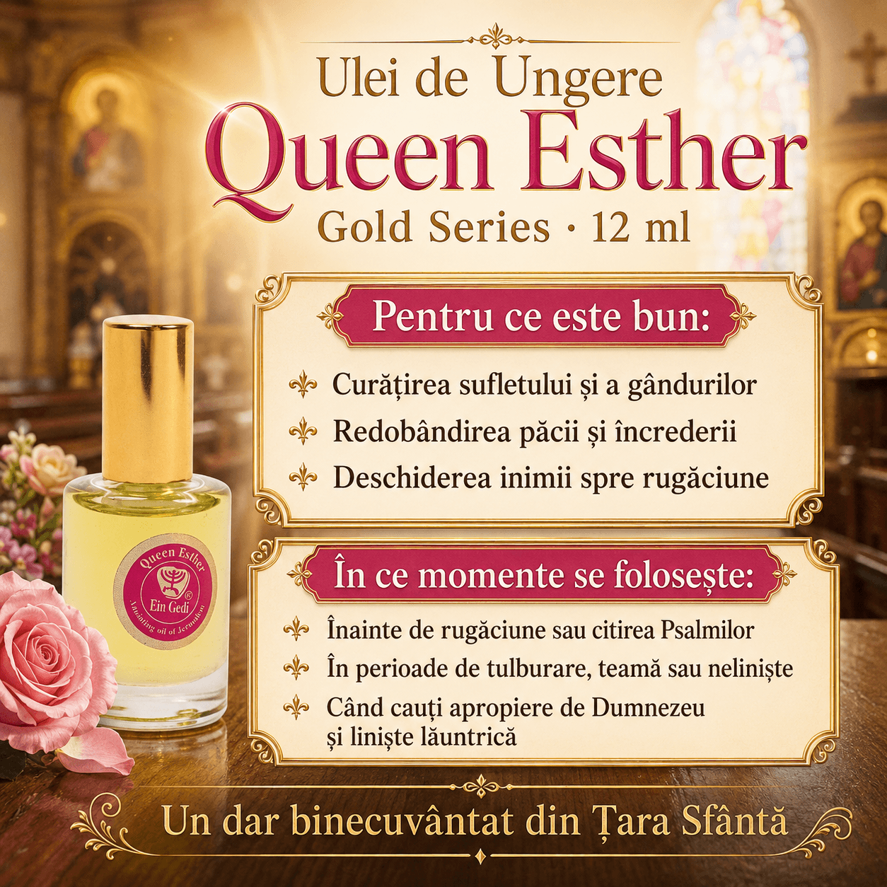 Ulei de Ungere – Queen Esther – Gold Series, 12 ml