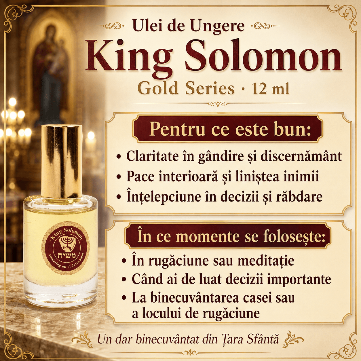 Ulei de Ungere – King Solomon – Gold Series, 12 ml