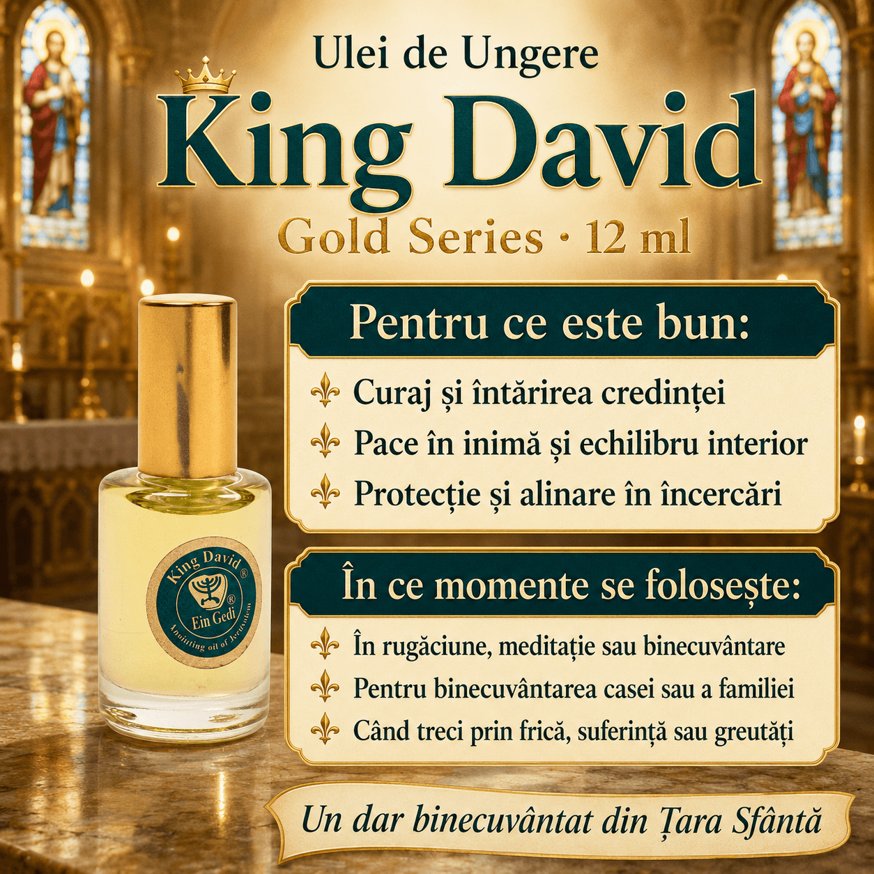 Ulei de Ungere – King David – Gold Series, 12 ml