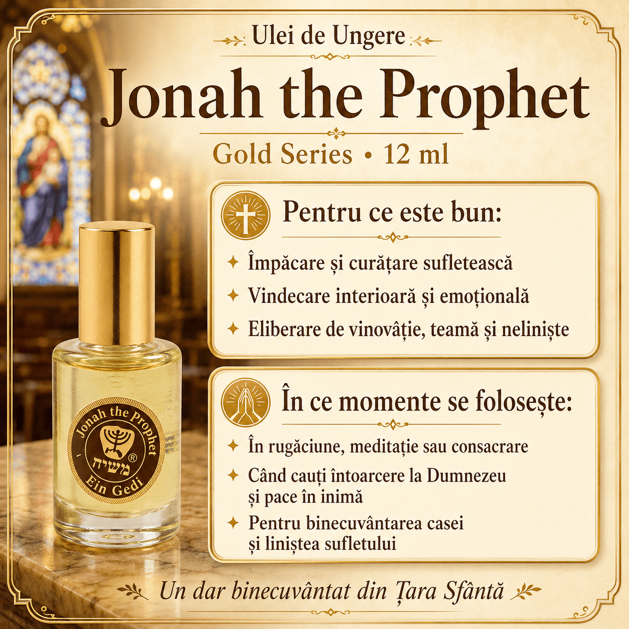 Ulei de Ungere – Jonah the Prophet – Gold Series, 12 ml