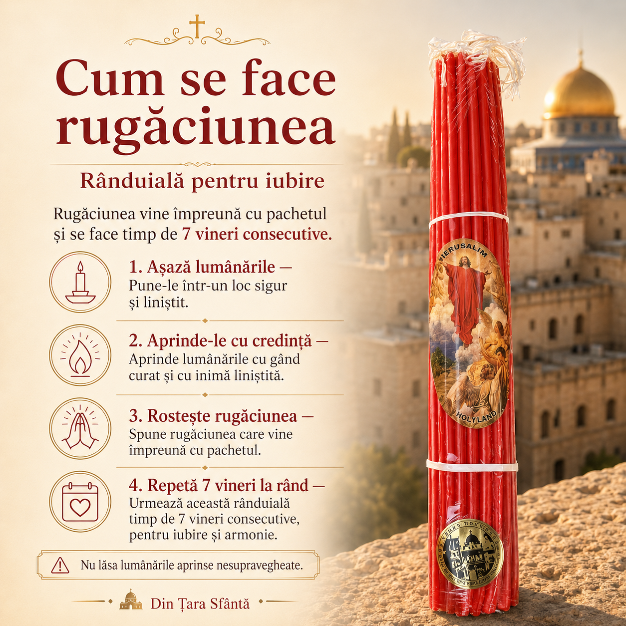 Pachetul celor 33 de lumânări roșii - Pentru iubire
