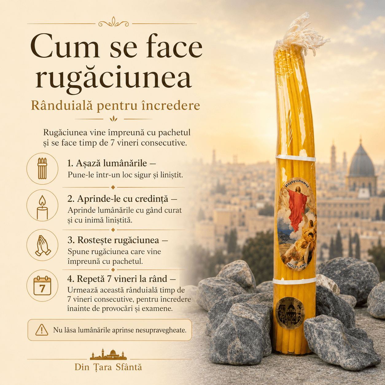 Pachetul celor 33 de lumânări galbene - Pentru încredere