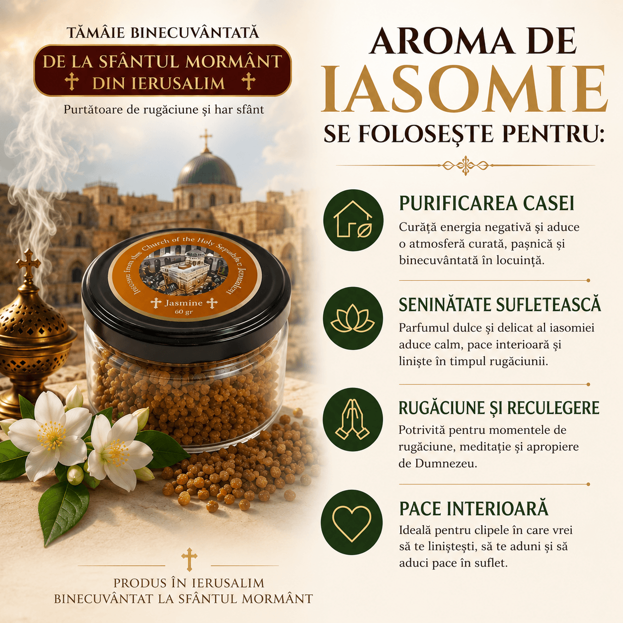 Tămâie binecuvântată de la Sfântul Mormânt – Aromele sacre ale Ierusalimului