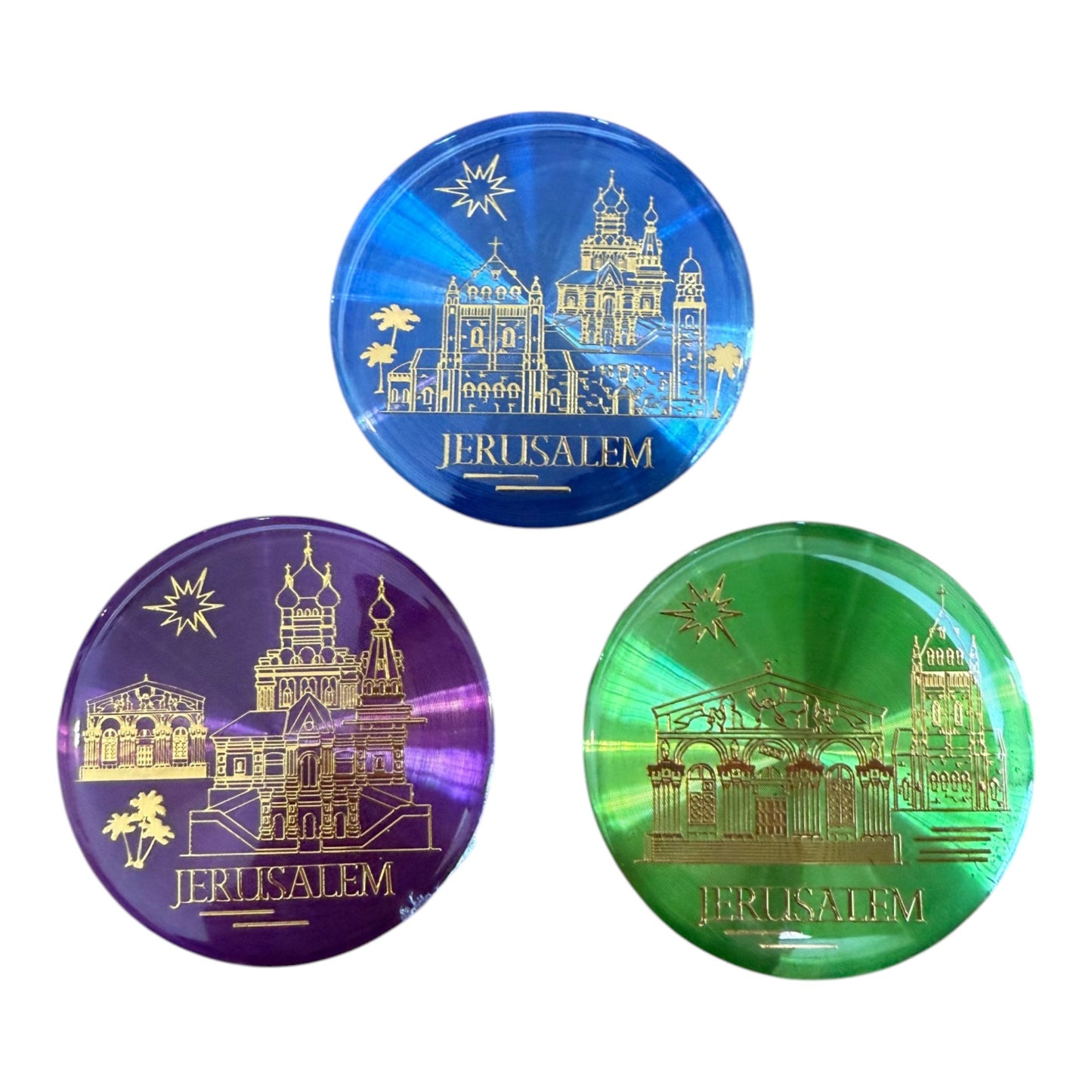 Set 3 Magneți Rotunzi – Ierusalim