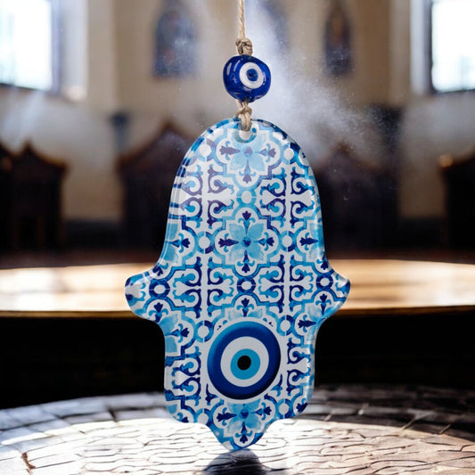 Decorațiune religioasă din sticlă cu Palma Maicii Domnului image 0
