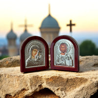 Icoană Maica Domnului și Hristos Pantocrator, sfințită în Orașul Sfânt image 1