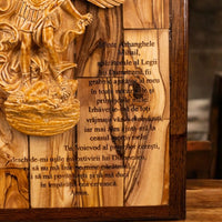 Icoană Sculptată Manual – Arhanghelul Mihail cu Rugăciunea de Ocrotire image 4