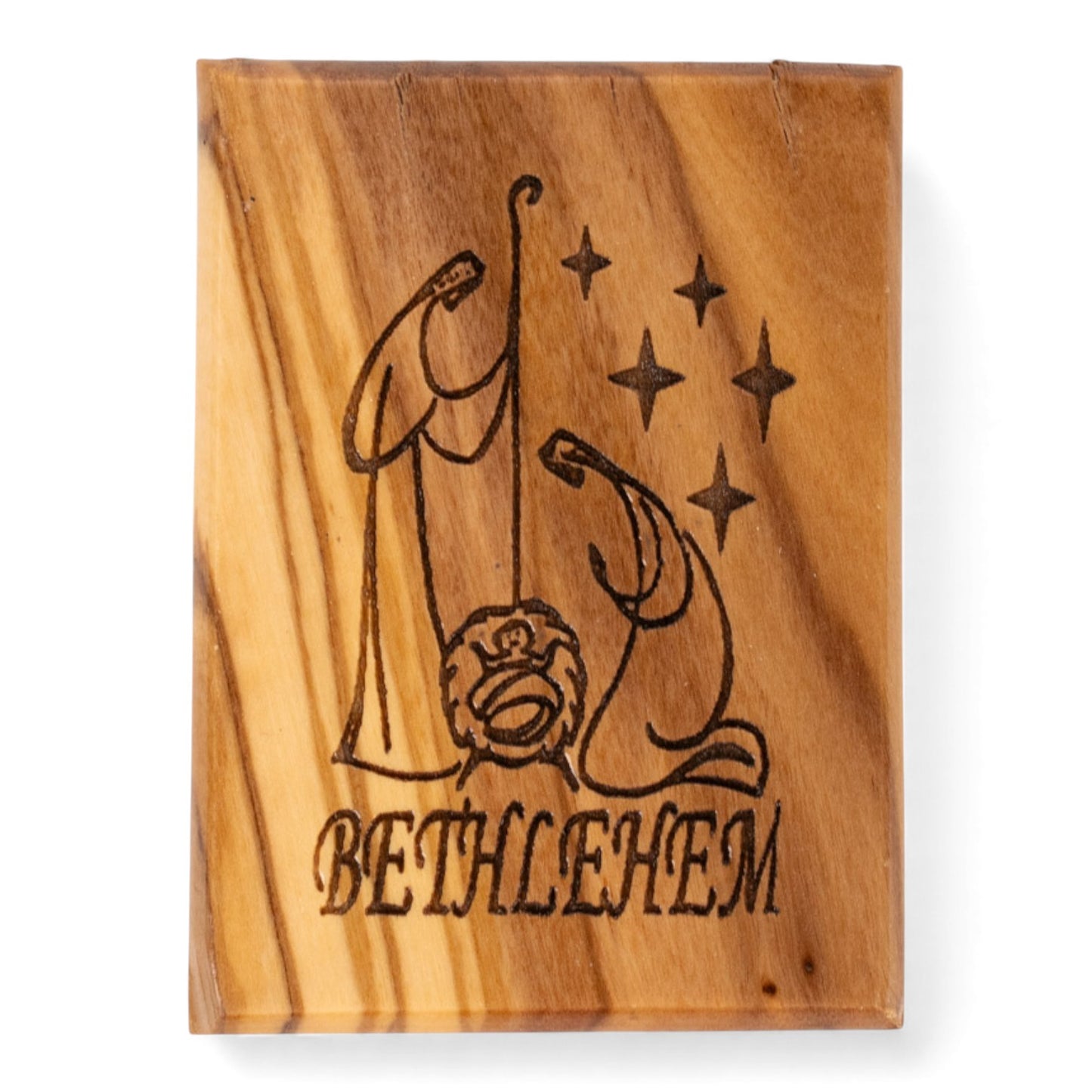 Magnet din lemn „Bethlehem” – scenă minimalistă a Nașterii image 0