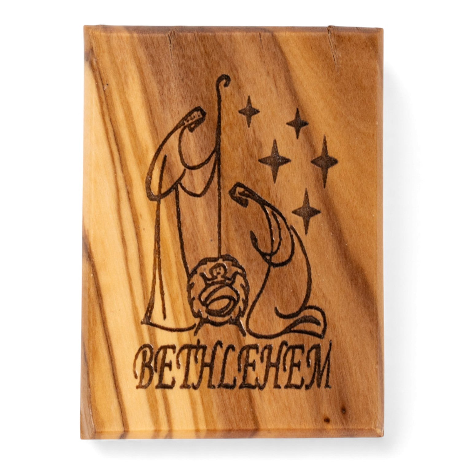 Magnet din lemn „Bethlehem” – scenă minimalistă a Nașterii image 0