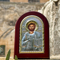 Icoană Iisus Hristos din Ierusalim placata cu argint. Sfintita la Piatra Ungerii de la Mormantul Sfant image 0
