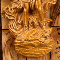 Icoană Sculptată Manual – Arhanghelul Mihail cu Rugăciunea de Ocrotire image 3
