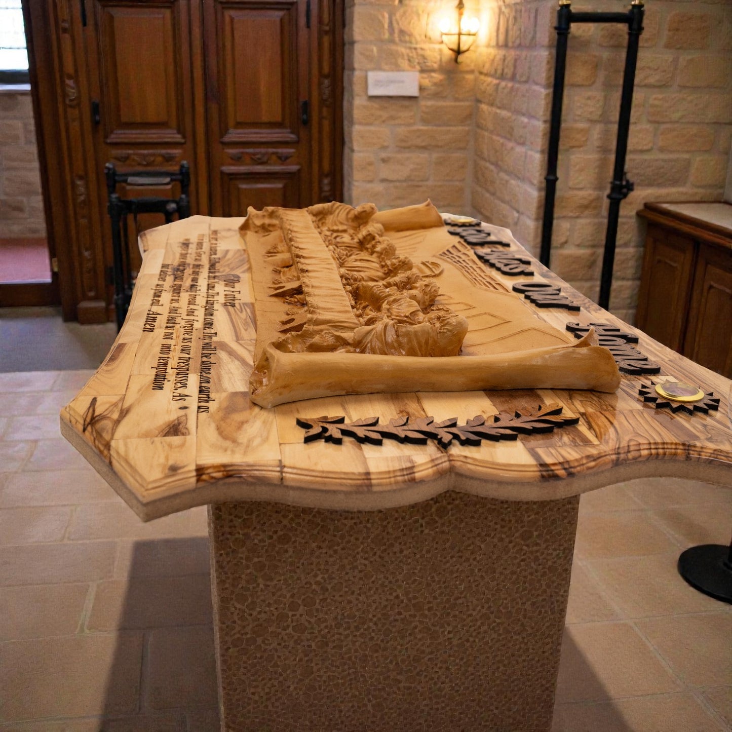 Icoană Sculptată din Lemn – Cina cea de Taină image 2