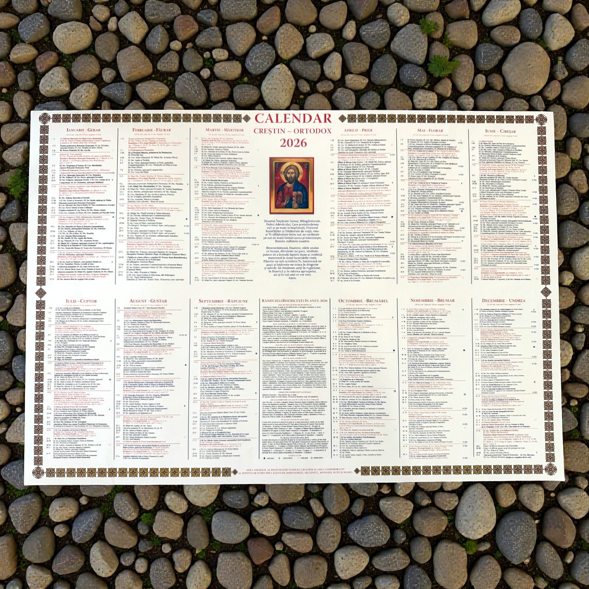 Calendar Creștin Ortodox 2026, tip foaie, de perete image 0